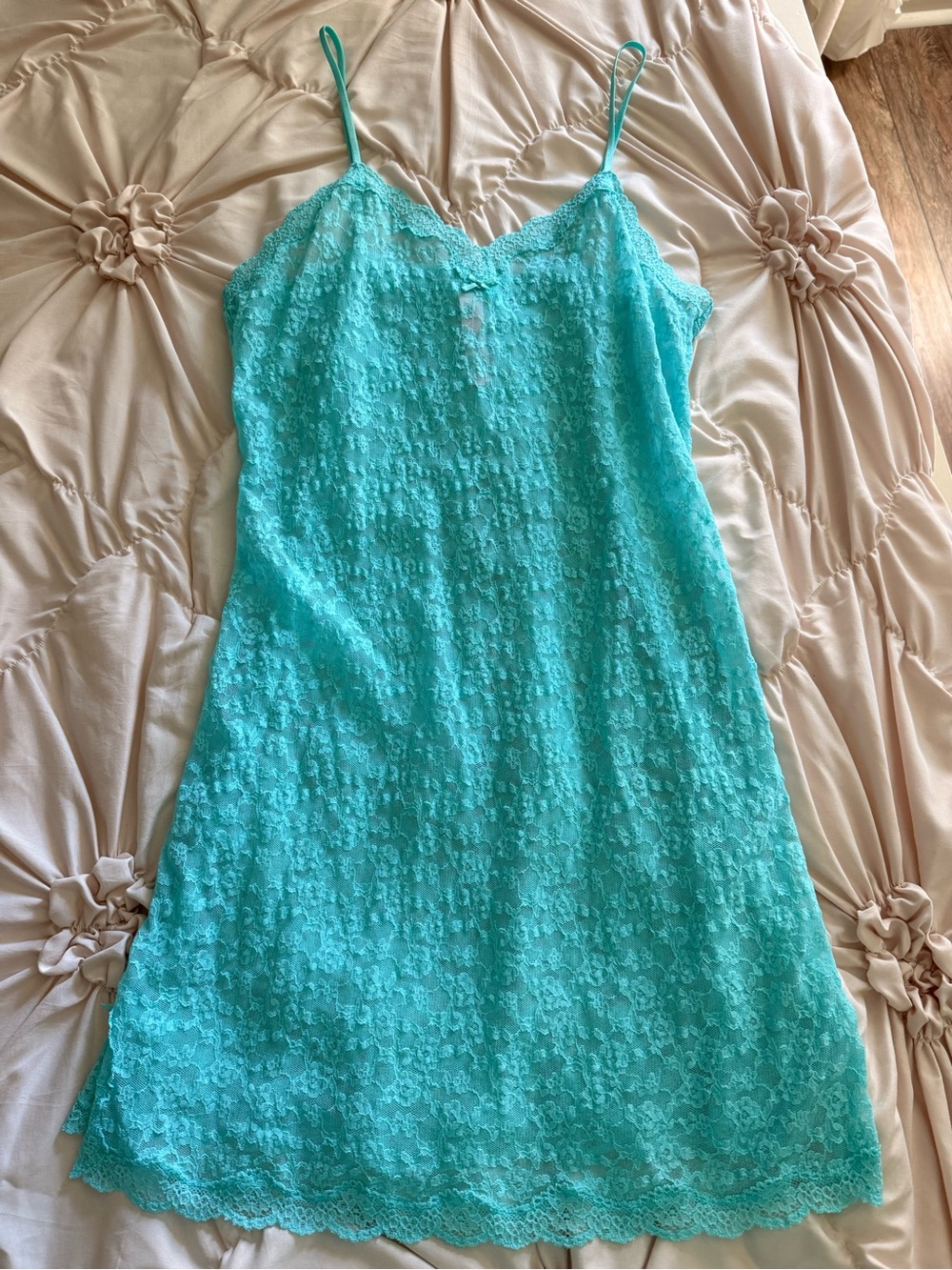 Victoria’s Secret Teal Lace Slip from the 2010s!